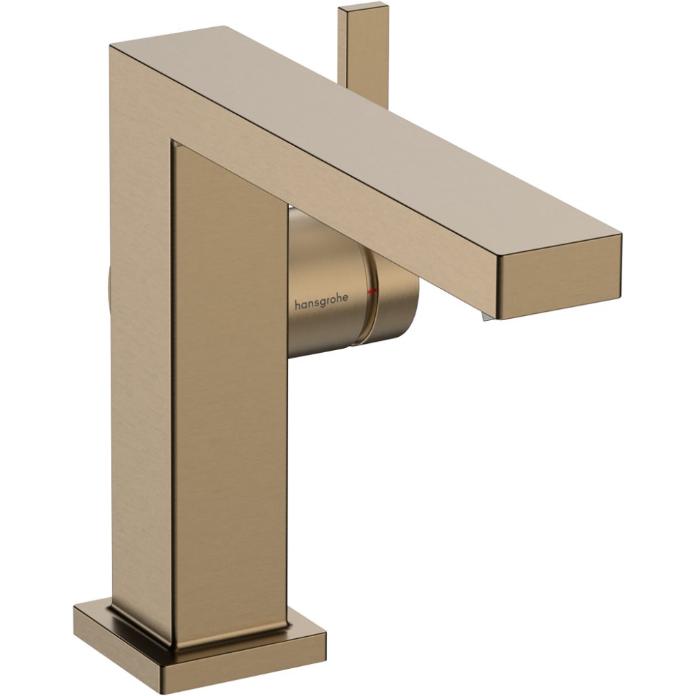 Hansgrohe Tecturis 110 Fine Coolstart Ecosmart+ E Single Lever Basin Mixer Tap With Push-Open Waste - Brushed Bronze