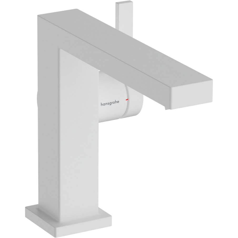 Hansgrohe Tecturis 110 Fine Coolstart Ecosmart+ E Single Lever Basin Mixer Tap With Push-Open Waste - Matt White