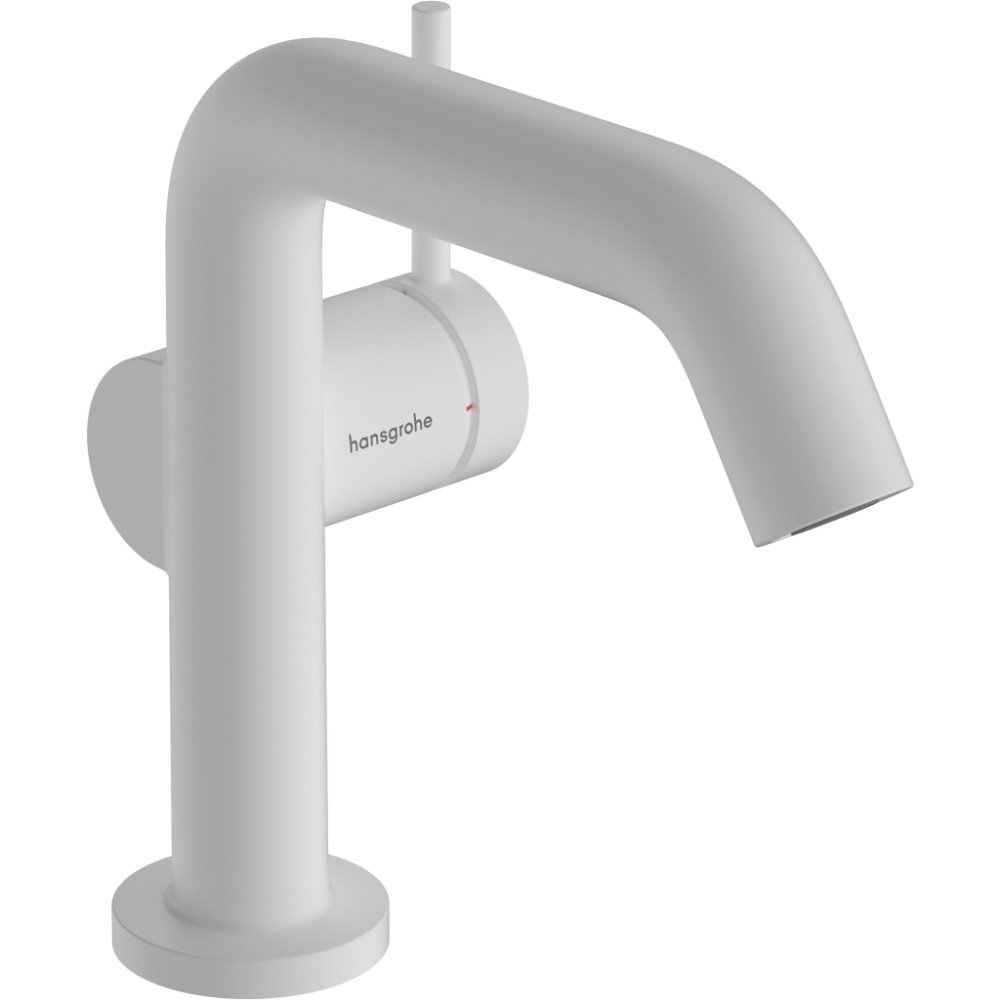 Hansgrohe Tecturis S 110 Fine Coolstart Ecosmart+ Single Lever Basin Mixer Tap With Push-Open Waste - Matt White