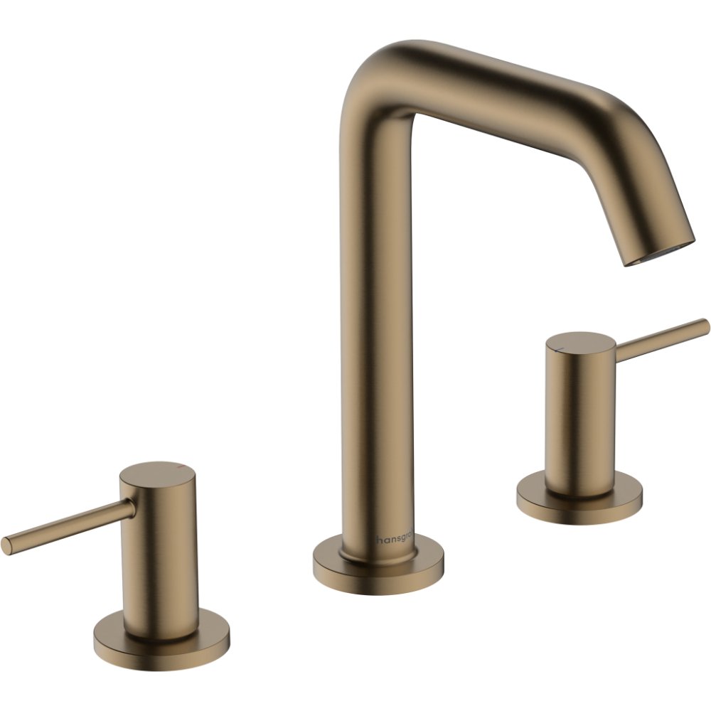 Hansgrohe Tecturis S 150 Ecosmart+ 3-Hole Basin Mixer Tap With Push-Open Waste - Brushed Bronze
