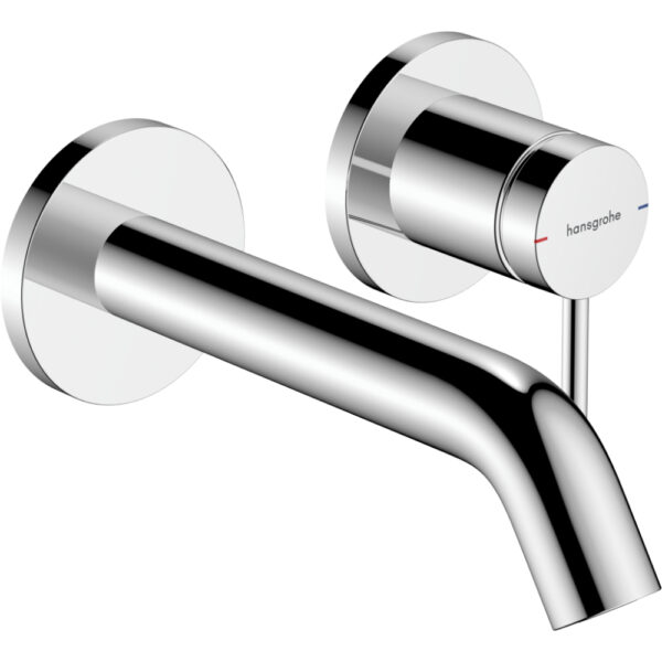 Hansgrohe Tecturis S Wall-Mounted Ecosmart+ Single Lever Basin Mixer Tap With 165mm Spout