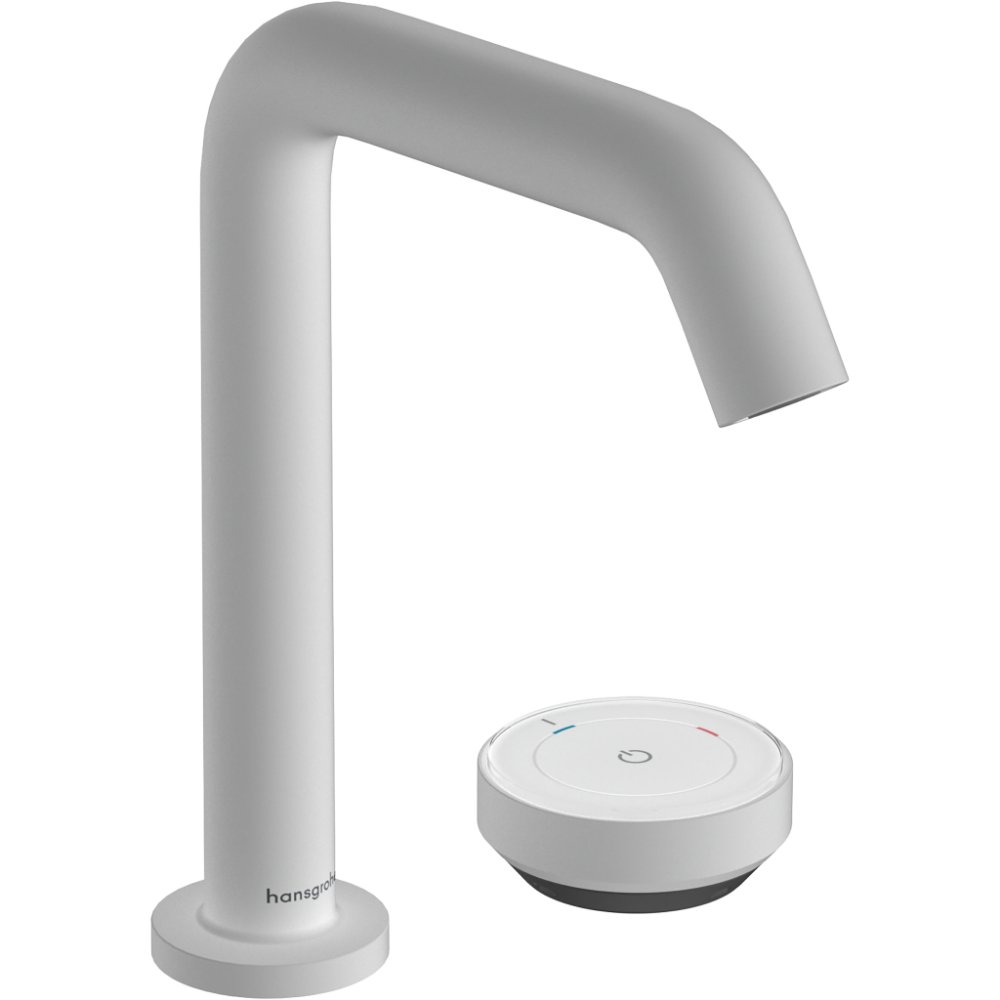 Hansgrohe Tecturis S 150 Coolstart Ecosmart+ 2-Hole Basin Mixer Tap With Waste - Matt White
