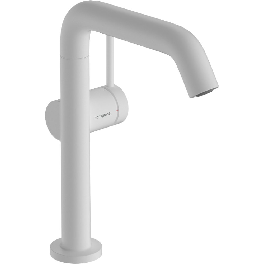 Hansgrohe Tecturis S 210 Fine Coolstart Ecosmart+ Single Lever Basin Mixer Tap With Swivel Spout And Push-Open Waste - Matt White
