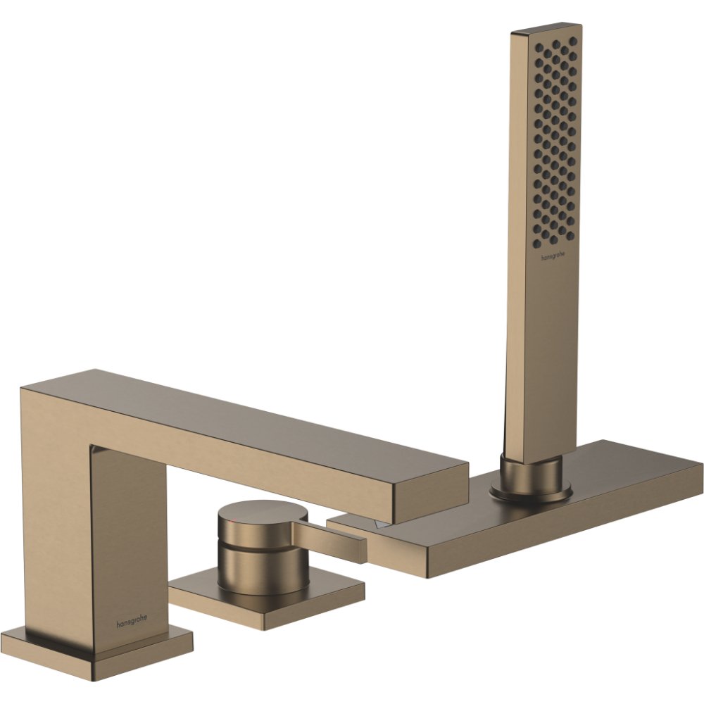Hansgrohe Tecturis E 3 Hole Bath Shower Mixer Tap - Brushed Bronze