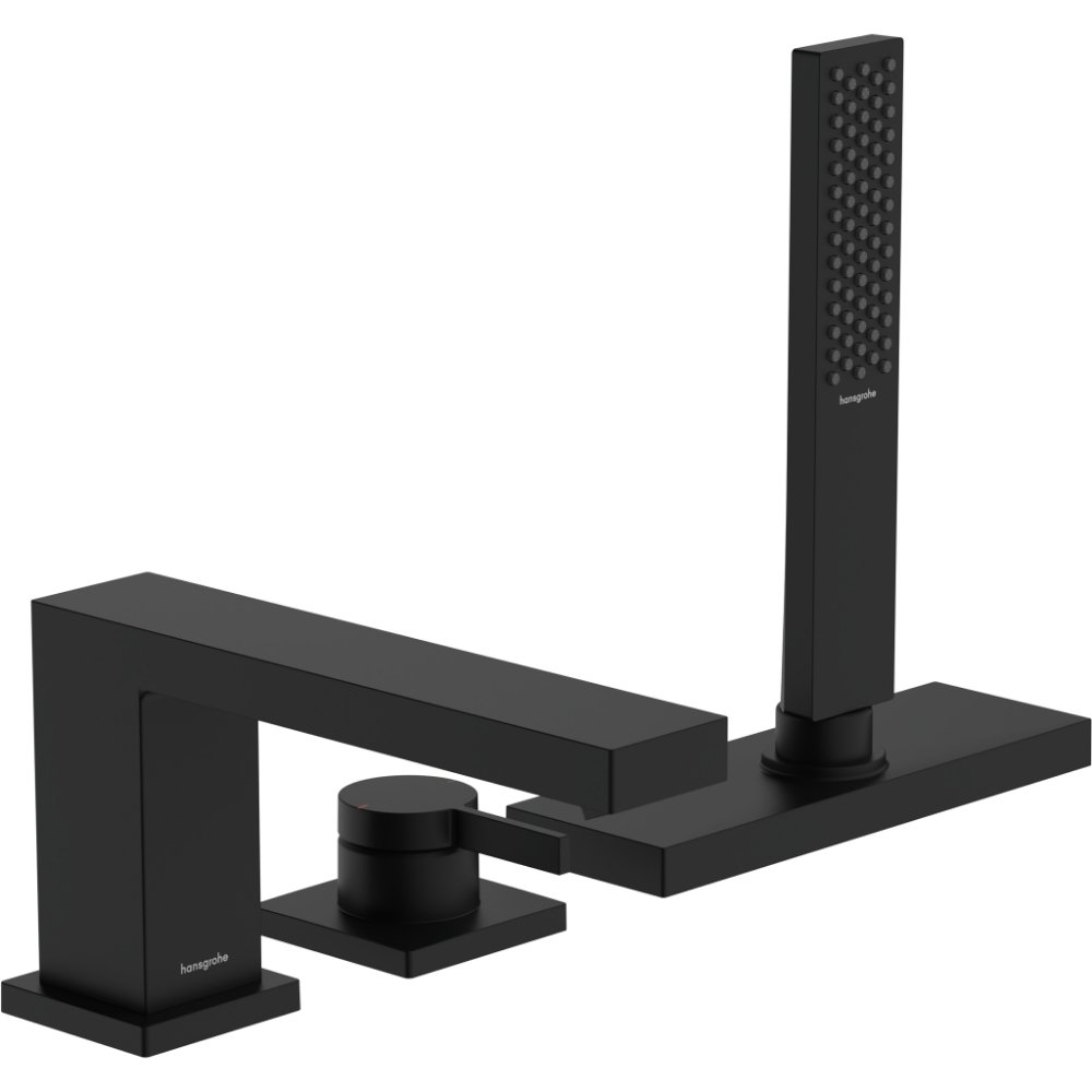Hansgrohe Tecturis E 3 Hole Bath Shower Mixer Tap - Matt Black
