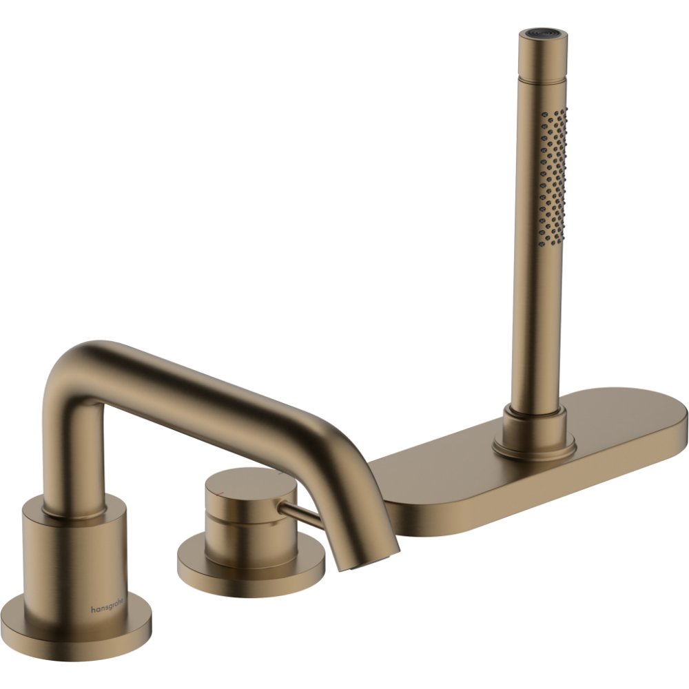Hansgrohe Tecturis S 3 Hole Bath Shower Mixer Tap With sBox - Brushed Bronze