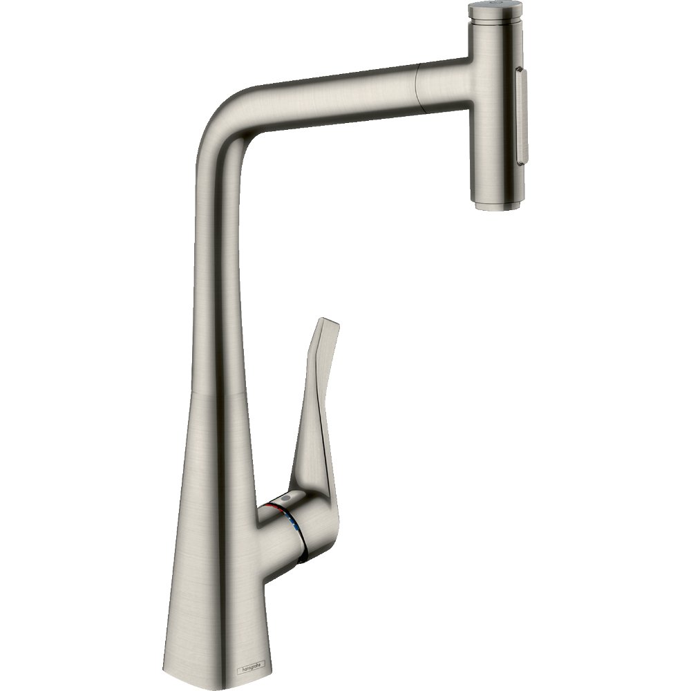 Hansgrohe Metris Select M71 320 2Jet Kitchen Mixer Tap With Pull-Out Spray - Stainless Steel