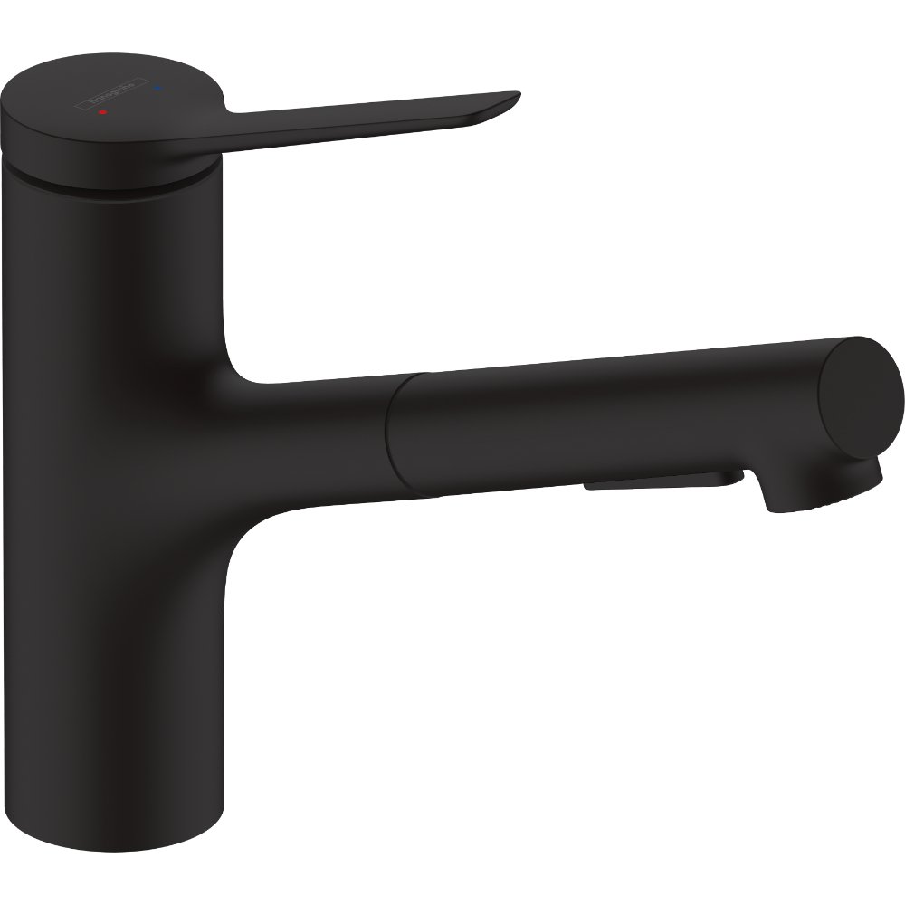 Hansgrohe Zesis M33 2Jet 150 Kitchen Mixer Tap With Pull-Out Spray And Sbox Lite - Matt Black