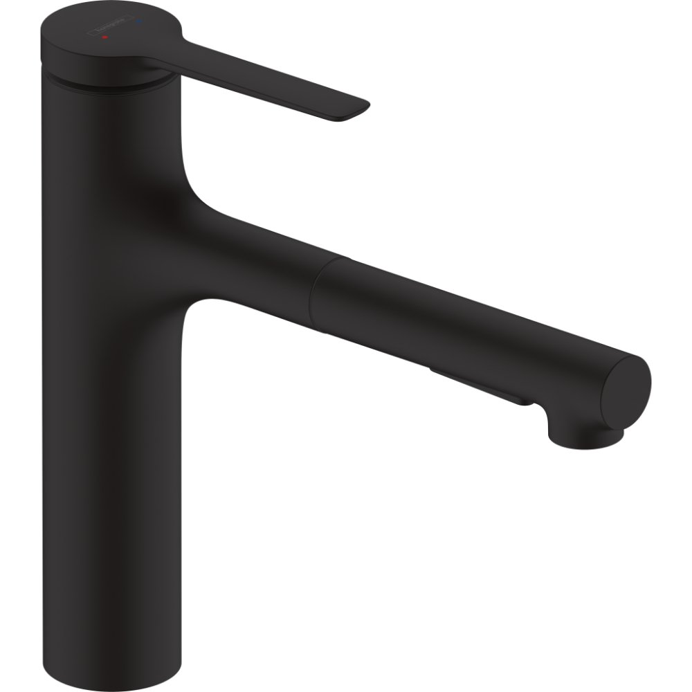 Hansgrohe Zesis M33 2Jet 160 Kitchen Mixer Tap With Pull-Out Spray And Sbox Lite - Matt Black