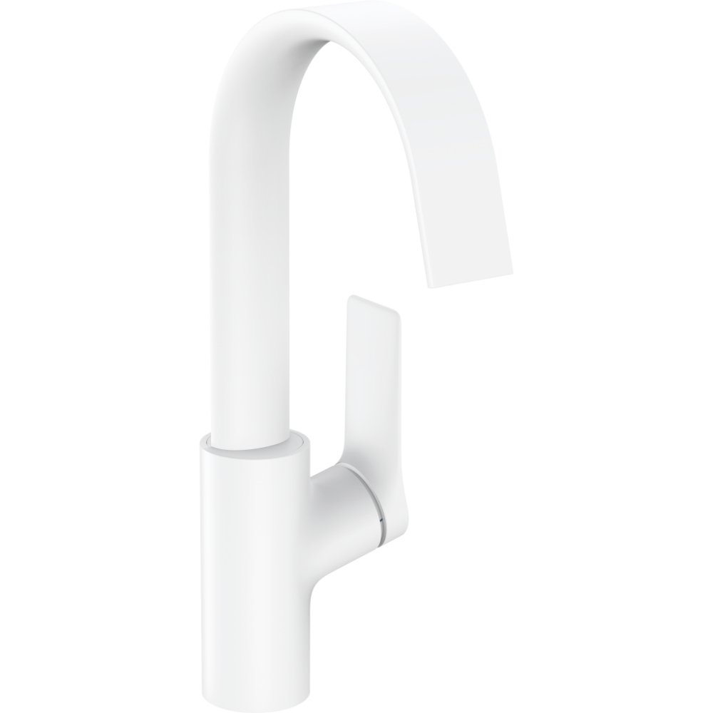 Hansgrohe Vivenis 210 Single Lever Basin Mixer Tap With Swivel Spout And Pop-Up Waste - Matt White