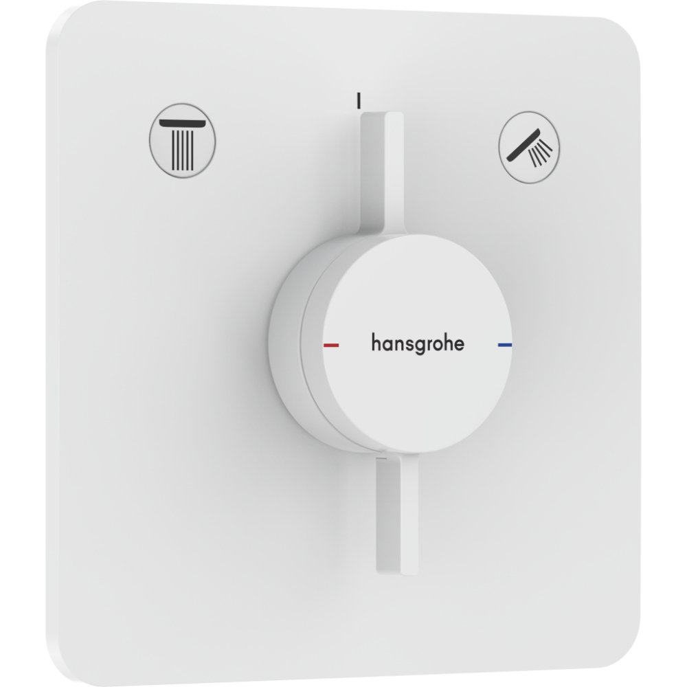 Hansgrohe Duoturn Q 2 Outlet Concealed Manual Shower Valve - Matt White