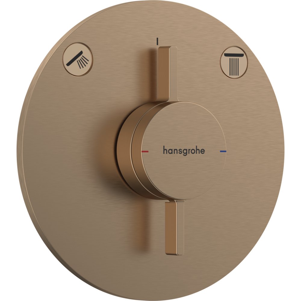 Hansgrohe Duoturn S 2 Outlet Concealed Manual Shower Valve - Brushed Bronze
