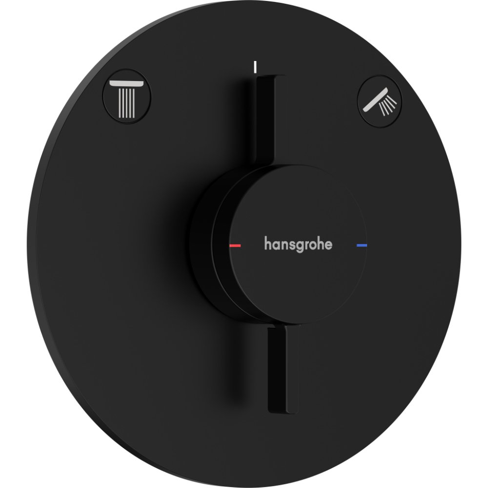 Hansgrohe Duoturn S 2 Outlet Concealed Manual Shower Valve - Matt Black