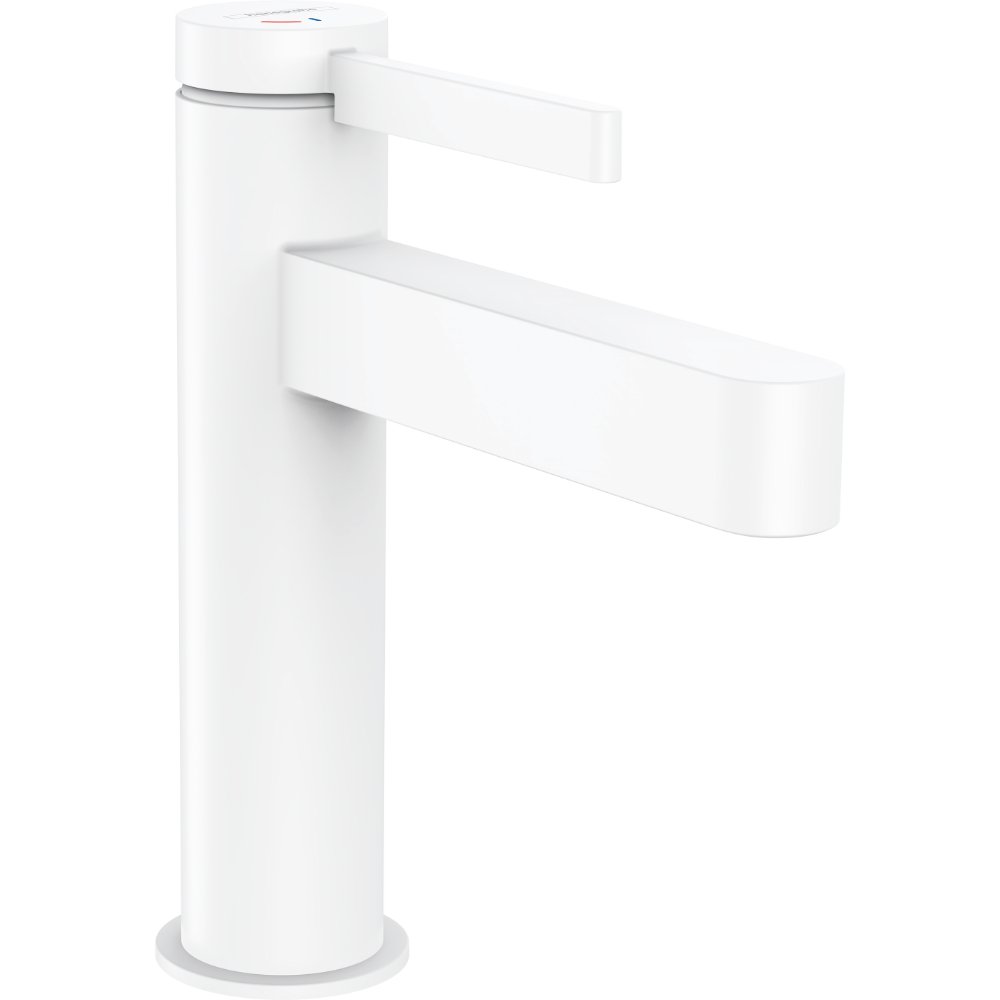 Hansgrohe Finoris 110 Coolstart Single Lever Basin Mixer Tap With Push-Open Waste - Matt White