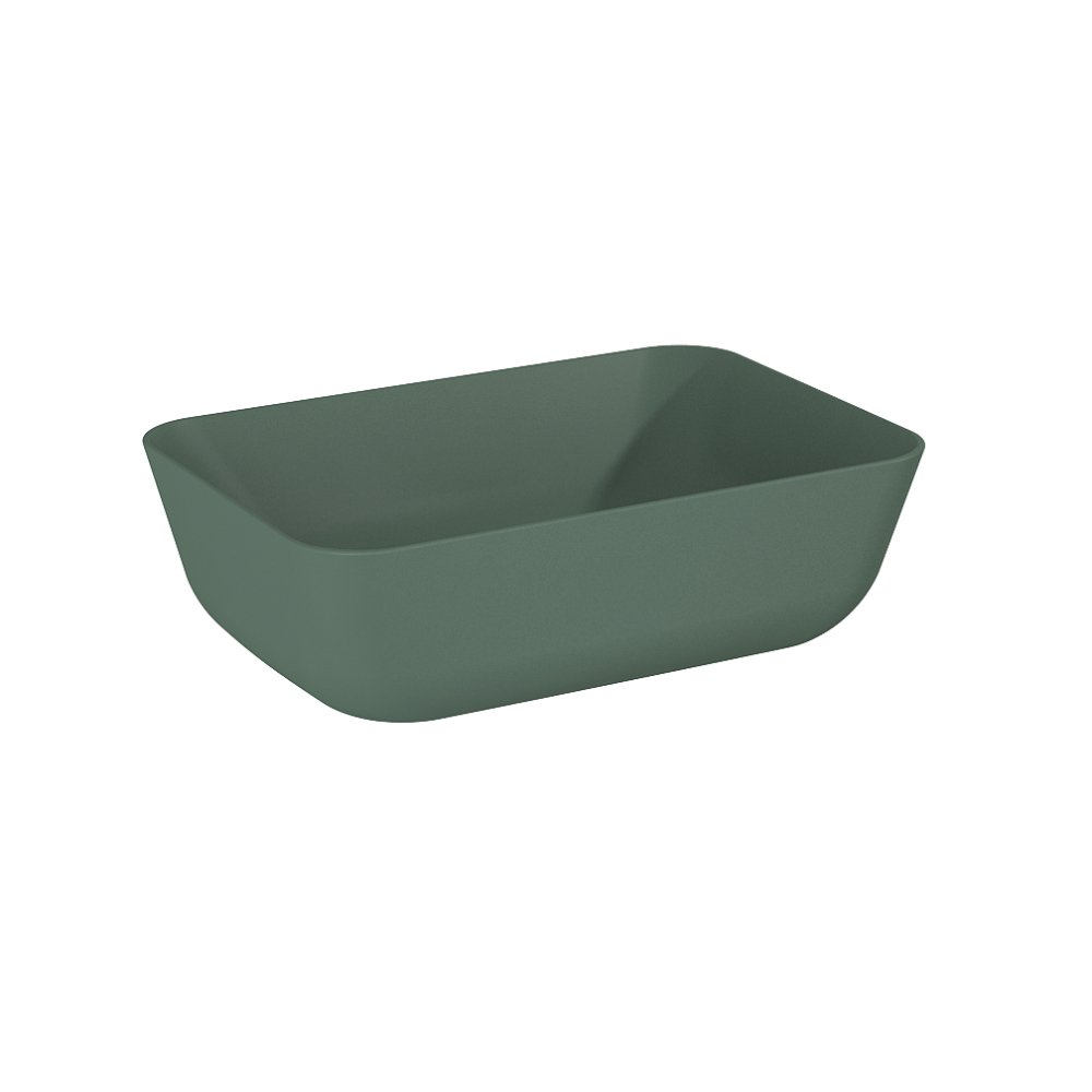 Frontline Aquatrend Rectangular Countertop Basin With Waste – 460mm Wide - Forest Green