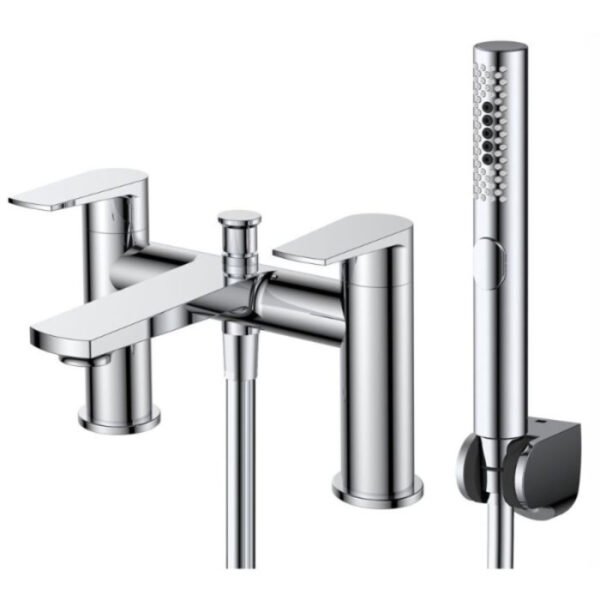 Frontline Pezzo Series Bath Shower Mixer Tap With Shower Kit - Chrome