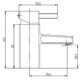 Frontline Cubix2 Mono Basin Mixer Tap With Click Clack Waste - Chrome - Image 2