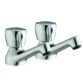 Frontline Entree Basin Pillar Taps - Chrome