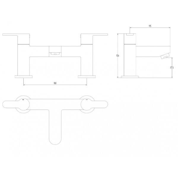 Frontline Luna Bath Filler Tap - Chrome - Image 2