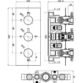 Frontline Pure 2 Outlet 3 Handle Concealed Thermostatic Shower Valve - Chrome - Image 2