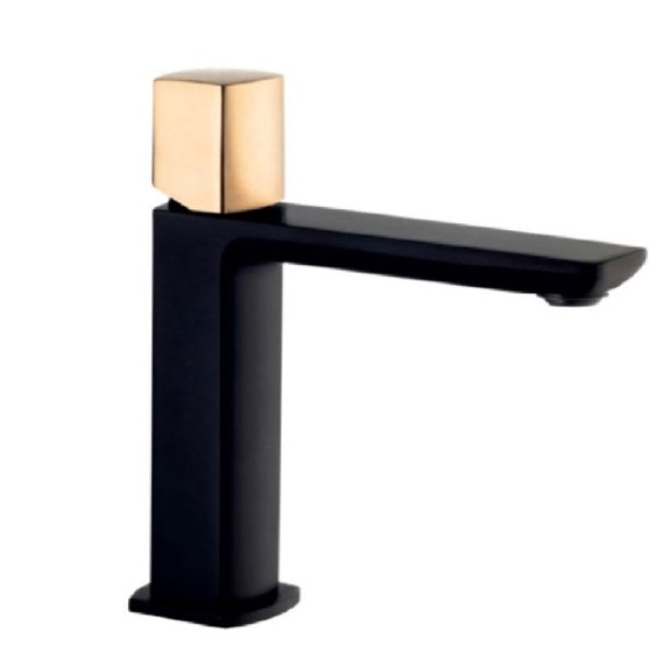 Frontline My Time Mono Basin Mixer Tap - Matt Black/Brushed Gold