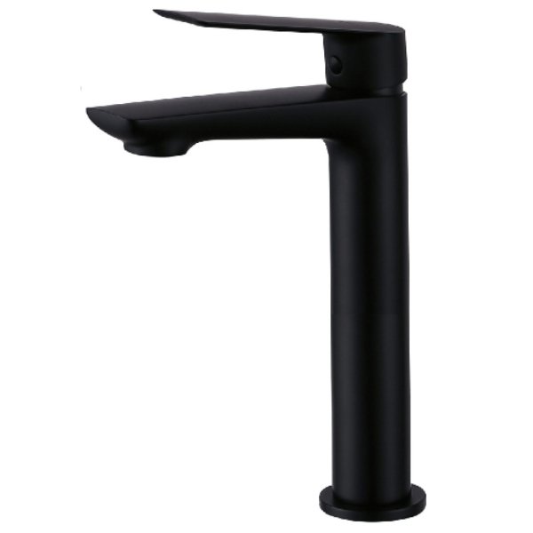 Frontline Sleek Tall Basin Mixer Tap With Waste - Matt Black