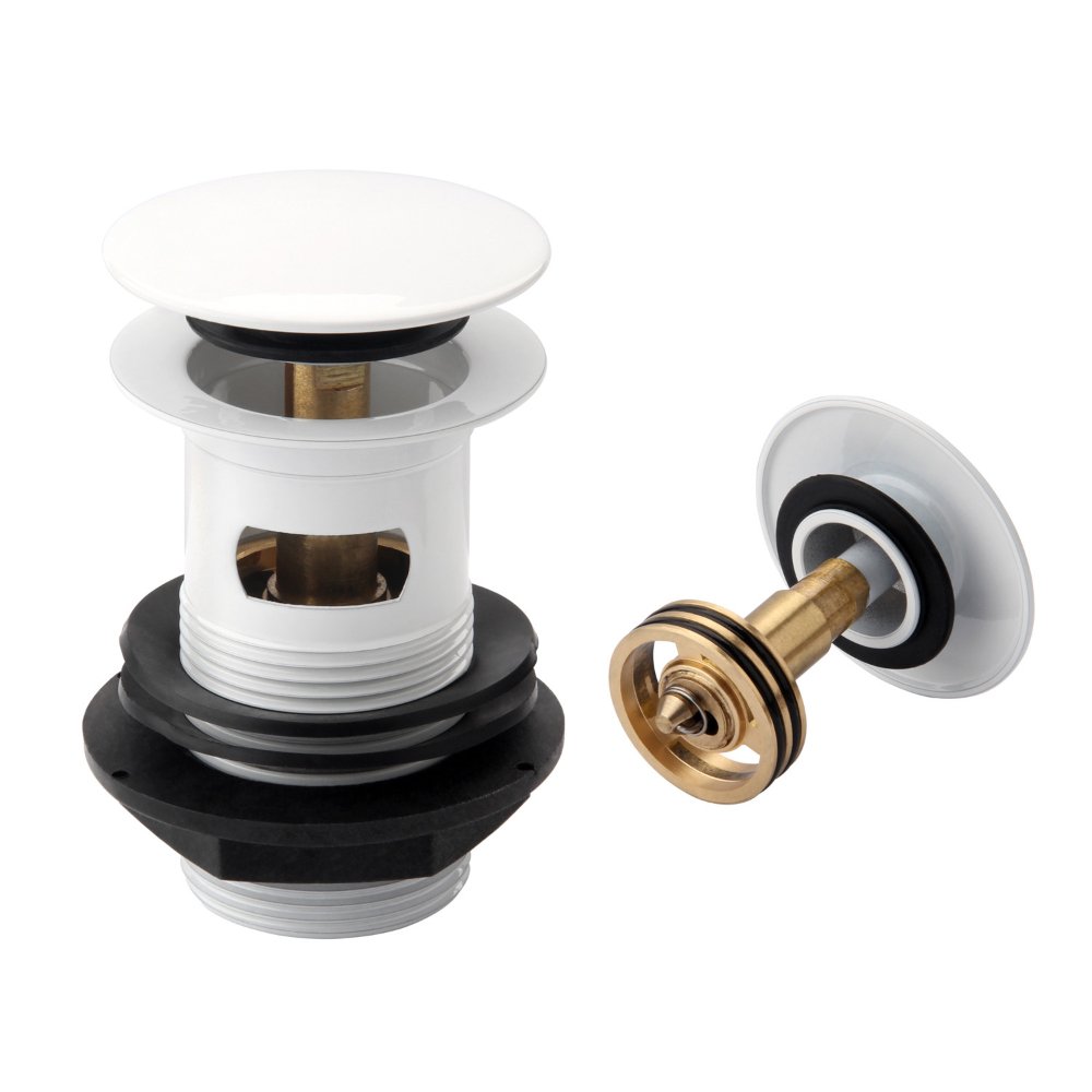Frontline Easy clean Sprung Plug Basin Waste - Gloss White