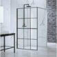 Frontline Aquaglass Velar+ Crittall Walk - in Shower Panel With Towel Rail - Matt Black