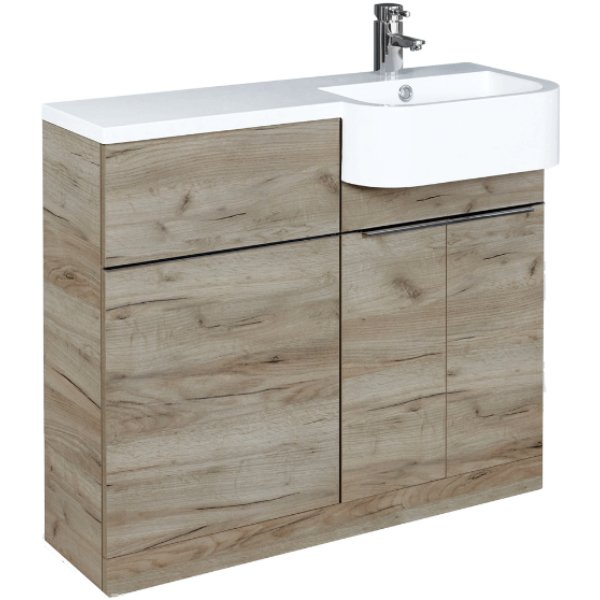 Frontline Linea Combination Unit With Basin – 1000mm Wide  – White - Right