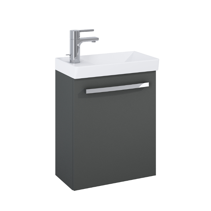 Frontline Aquatrend 1 Door Wall Hung Vanity Unit With Basin – 455mm Wide - Anthracite