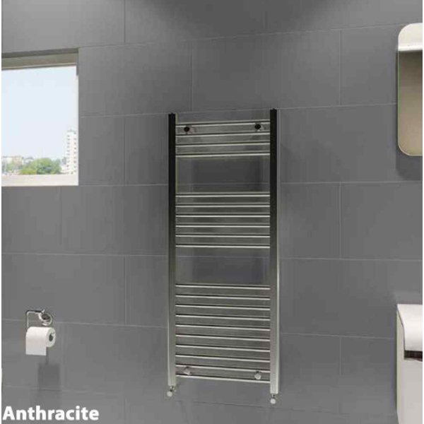 Frontline Straight Heated Towel Rail – Anthracite - 1400mm x 500mm