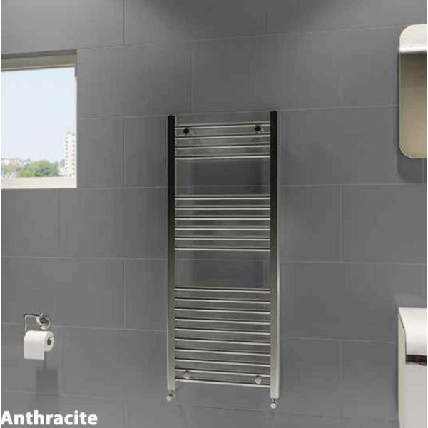 Frontline Straight Heated Towel Rail – Anthracite - 1600mm x 600mm
