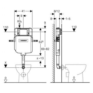 Geberit Sigma Concealed Cistern 8cm Up720 With Front Actuation - White - Image 2