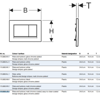 Geberit Sigma 30 Easy Clean Dual Flush Plate - Image 2