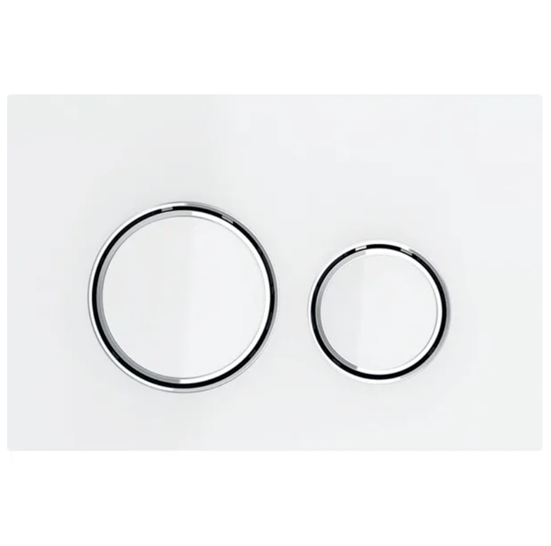 Geberit Sigma21 Dual Flush Plate With Chrome Plated Cover Plate - White Glass