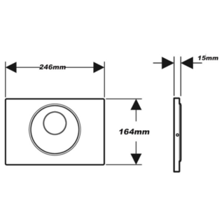 Geberit Sigma10 Design Main Powered Dual Flush Plate for 120mm Sigma Concealed Cistern - Stainless Steel - Image 2