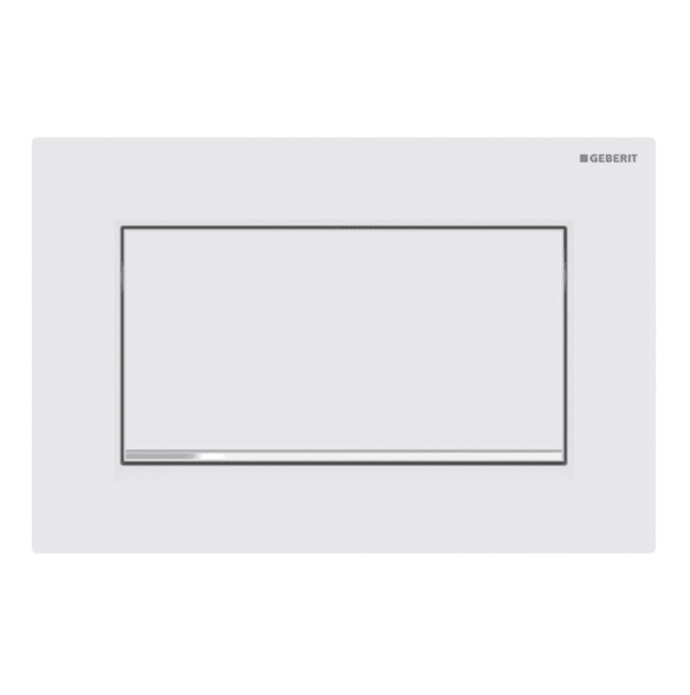 Geberit Sigma30 Single Flush Plate - Matt White/ Gloss Chrome