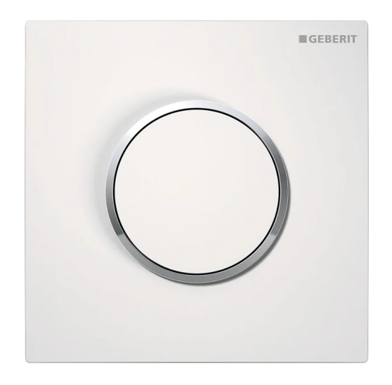 Geberit Sigma10 Touch Hand Operated Pneumatic Urinal Flush Plate - White/ Gloss Chrome/ White