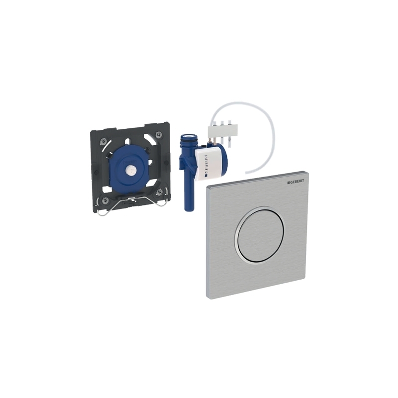 Geberit Sigma10 Touch Hand Operated Pneumatic Urinal Flush Plate - Matt Chrome