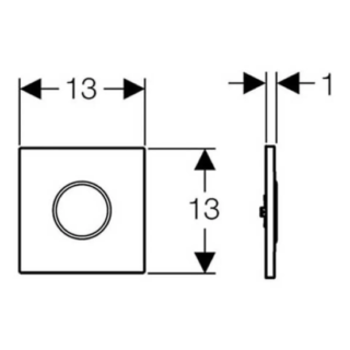 Geberit Sigma10 Touchless Mains Powered Urinal Flush Plate - Image 2