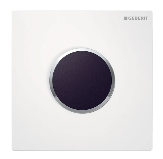 Geberit Sigma10 Touchless Mains Powered Urinal Flush Plate - White/ Gloss Chrome