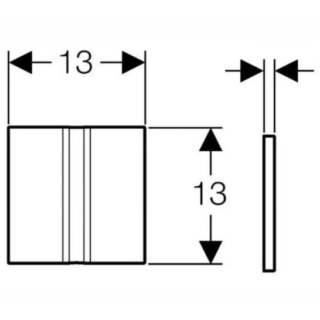 Geberit Sigma50 Hytouch Mains Powered Infra-Red Urinal Flushing Control - Brushed Chrome - Image 2