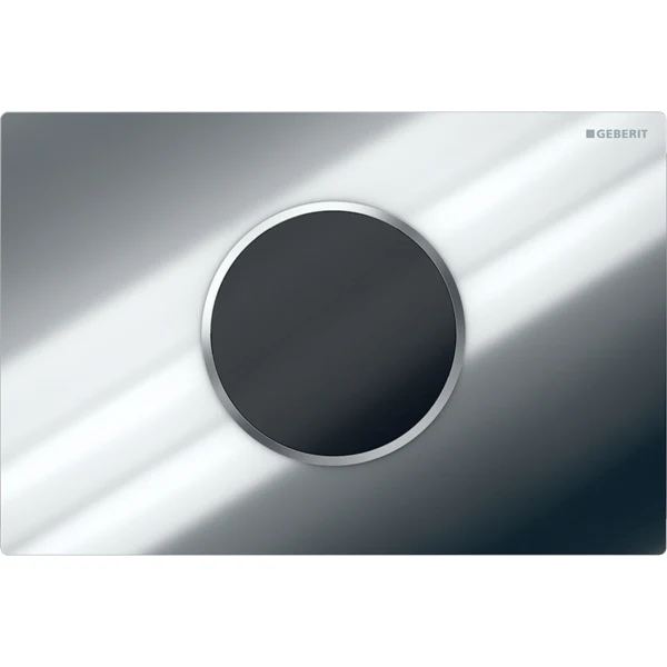 Geberit Sigma10 Battery Operated Touchless Dual Flush Plate - Gloss Chrome/Matt Chrome