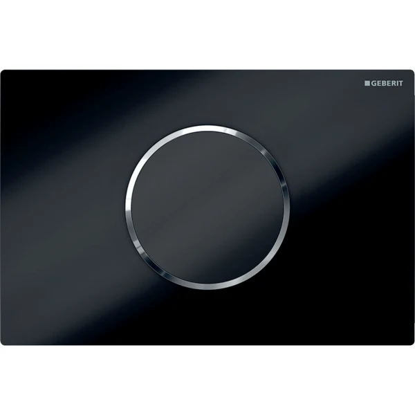 Geberit Sigma10 Battery Operated Touchless Dual Flush Plate - Black/Gloss Chrome