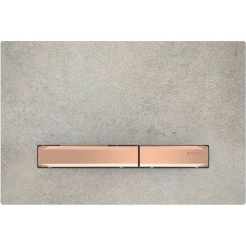 Geberit Sigma50 Dual Flush Plate With Red Gold Cover Plate - Concrete
