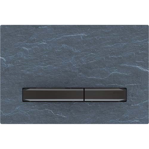 Geberit Sigma50 Dual Flush Plate With Black Chrome Cover Plate - Mustang Slate