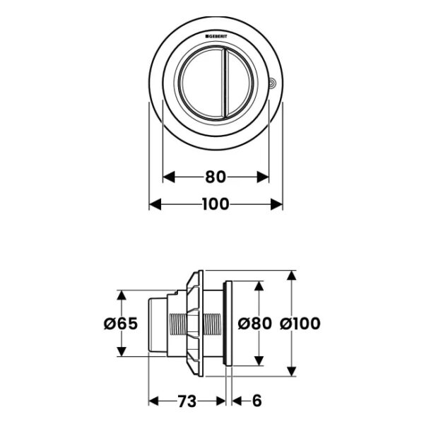 Geberit Type01 Pneumatic Flush Plate Button For Concealed Cistern - Image 2