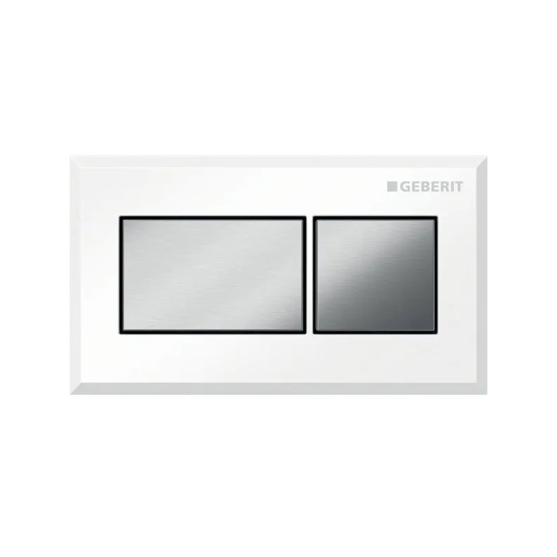 Geberit Remote Flush Control Dual Flush Plate For Sigma Concealed Cistern - High Gloss White