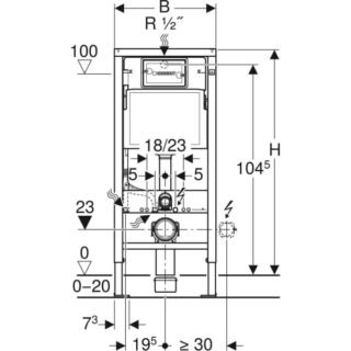 Geberit Duofix Toilet Frame With Delta Concealed Cistern - Image 2