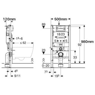 Geberit Duofix Toilet Frame With Delta Concealed Cistern - Image 3